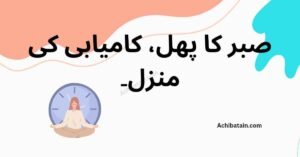 Patience's fruit, the destination of success 1 line quotes in Urdu 