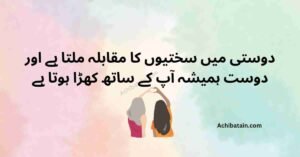 A resilient dosti quote in Urdu