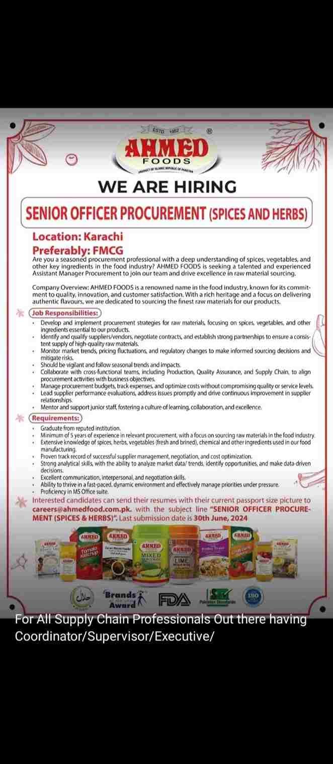 Senior Procurement Officer (Spices & Herbs) Job Opportunity at AHMED FOODS - Image of person inspecting spice samples