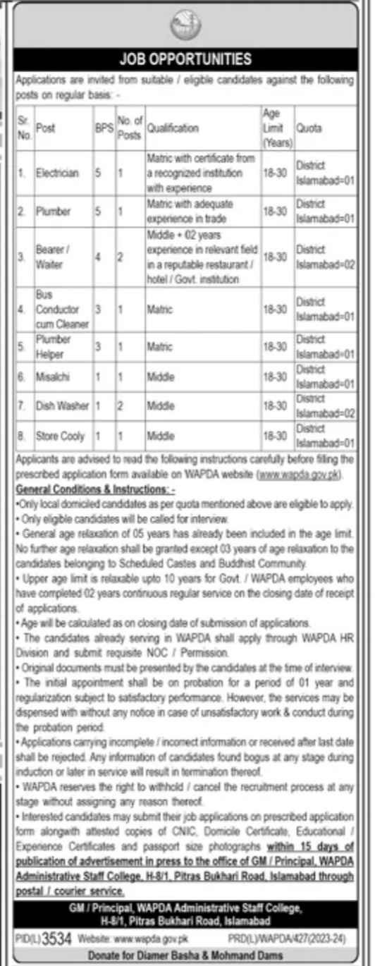 Candidates submitting job applications at WAPDA office