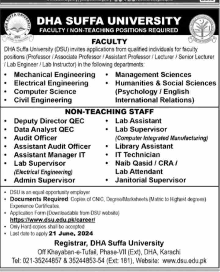 Dha suffa university multiple jobs available 