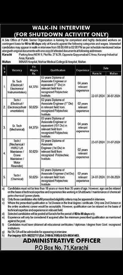 1100 MW Power Plant Public Sector Jobs Available for Shutdown Activity (Walk-In Interview)