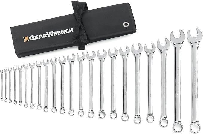 Premium Best Wrench Set for Truck Owners displayed on a workshop bench, including chrome vanadium steel wrenches designed for heavy-duty truck mechanics.